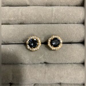 Blue Hillberg & Berk Halo Blue Gold Studs